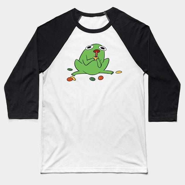 Froggie eating M&M's Baseball T-Shirt by Nucifen